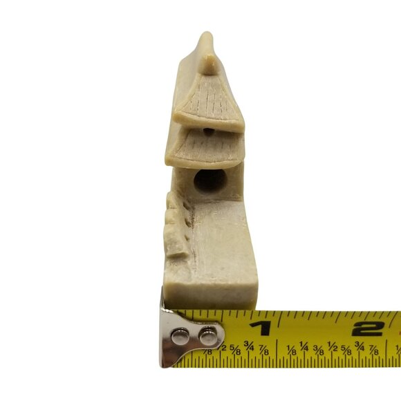 Vintage Hand-Carved Stone Asian Pagoda Netsuke Sculpture - Picture 11 of 12